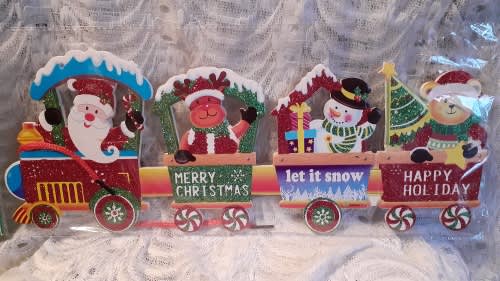 Hanging Christmas Train Cardboard Decoration