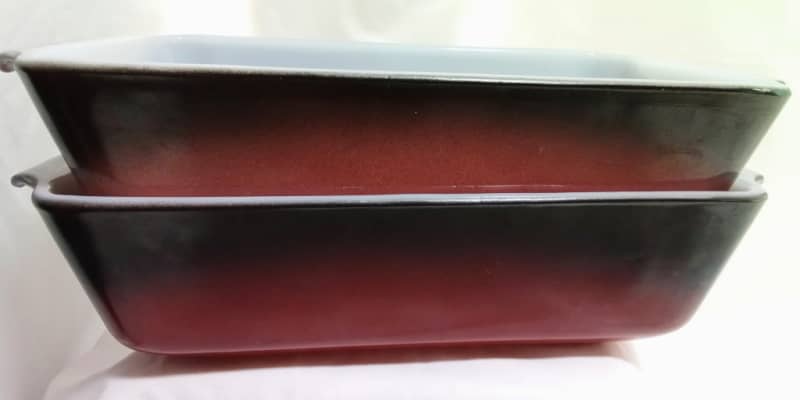 Two Vintage Anchor Hocking FIRE KING Brown Ombre loaf pans