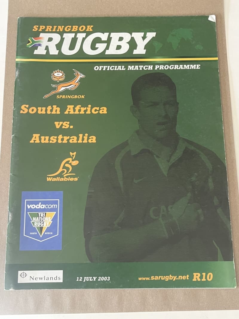 Rugby Programme - South-Africa vs Australia 12/07/2003 (Newlands)