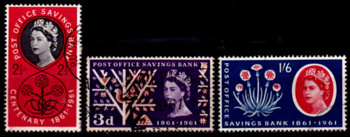 ENGLAND 1961, 28 Aug. 100th ANNIV PO SAVINGS BANK, set, UH, CV +/-R  45.00 view scans