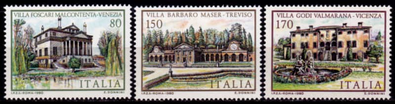 ITALY 1980, 31 Oct. FAMOUS BUILDINGS, set, MNH, CV +/-R 40.00 view scans