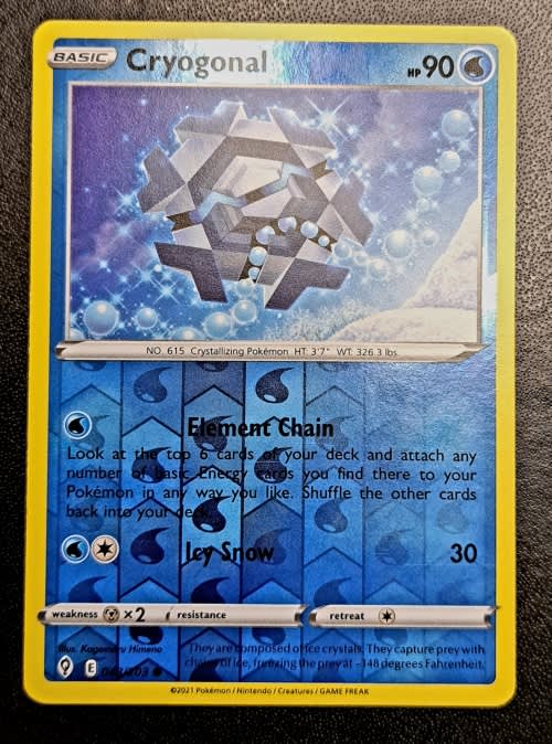 Pokemon Trading Cards - TCG - Cryogonal - 043/203 - Reverse Holo - Evolving Skies - NM