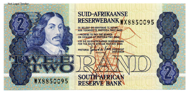 1989 South Africa Type 11 GPC De Kock Third Issue Replacement R2 `WX`