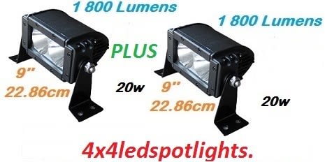 2 x 20w Led Bars with larger reflective cones for better performance