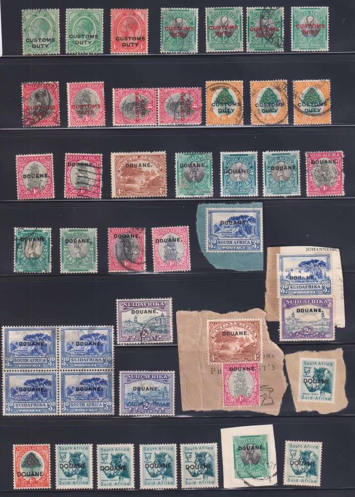 Union of South Africa SA NICE LOT OF CUSTOMS/DOUANE STAMPS was sold