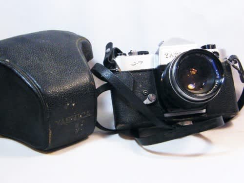 Vintage Yashica J-7 35mm camera with Yashinon-DX 1:1.7 lens