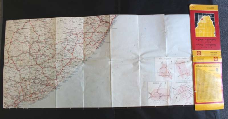 Shell Highway Maps Maps - 1955 Shell Road Map of Southern Africa Folded Map Section 2 for ...