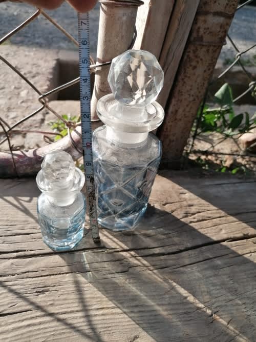 Vintage crystal perfume bottles.