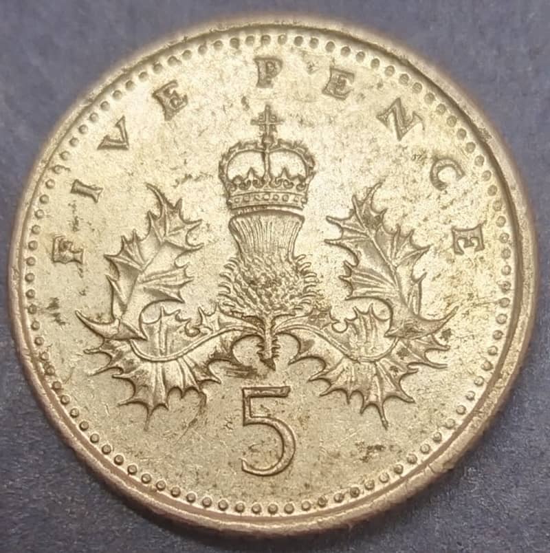 1996 -   FIVE Pence Coin      United Kingdom         SUN12923*
