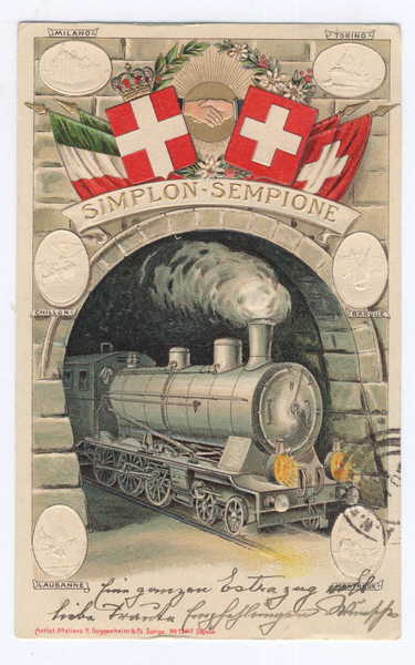 Post Card - Simplon-Sempione - from Aliwal North to Lady Grey A.N. - Stamp : Halfpenny