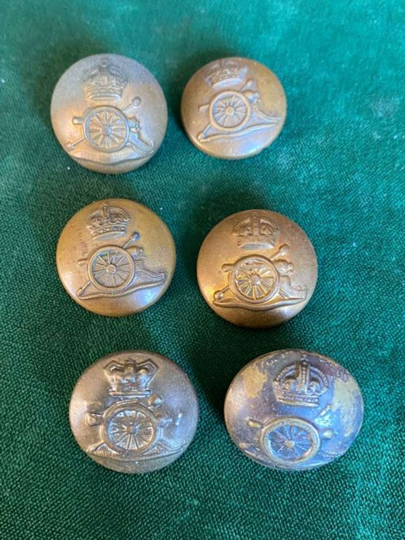 South African Army BRASS R.A. TUNIC BUTTONSWORN BY PERSONNEL OF S.A