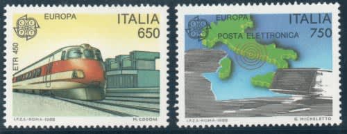 Italy 1988 Transport and Communications set of 2 unmounted mint. SG 1990-1991. £15,50 (2013)