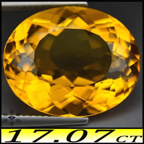 17.07ct Golden Yellow Brazilian Citrine - VS - Fancy Diamond Faceted Oval (Heated)