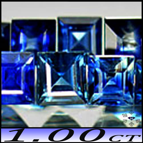 1.00ct Eleven Intense Blue Sapphire - VS - Madagascan Square Princess Parcel