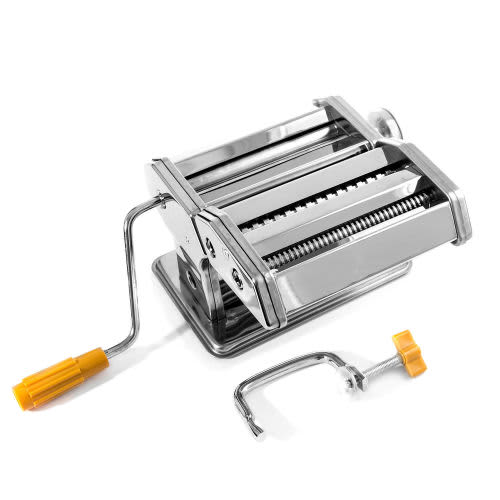 Pasta Maker 3-in-1 Stainless Steel Pasta Machine Hob with 2 Blades and Tabletop Clamp