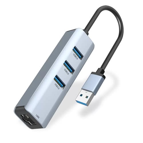 3 Ports USB 3.0 HUB to Rj45 Lan Network Card Gigabit Ethernet Adapter for Macbook and Laptops