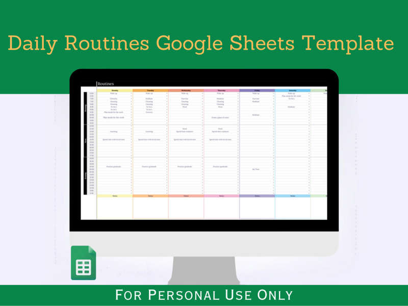 Notebooks & Paper - Daily Routines with Start Here Tab - Google Sheets ...