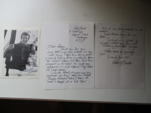 AUTOGRAPHED - SIGNED / PETER J. ELLIOT SIGNED PIC AND LETTER