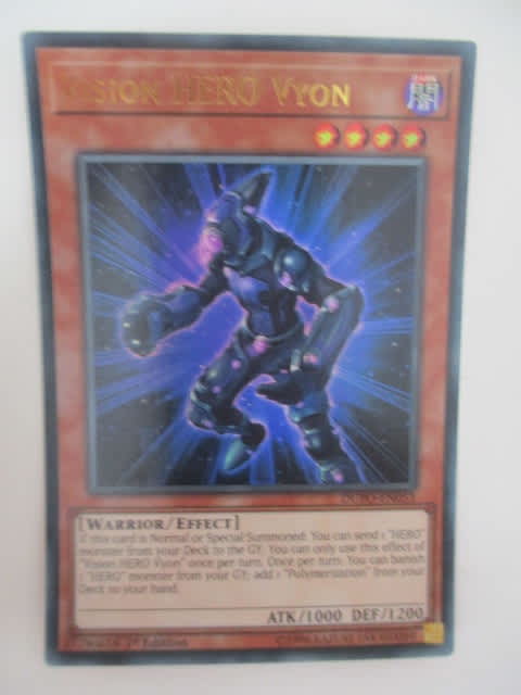 YU-GI-OH TRADING CARD - VISION HERO VYON - HOLOGRAPHIC CARD