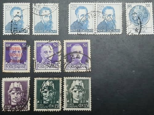 ** 1940s Italian Social Republic & 1960s Postage Stamps x11 (USED).**