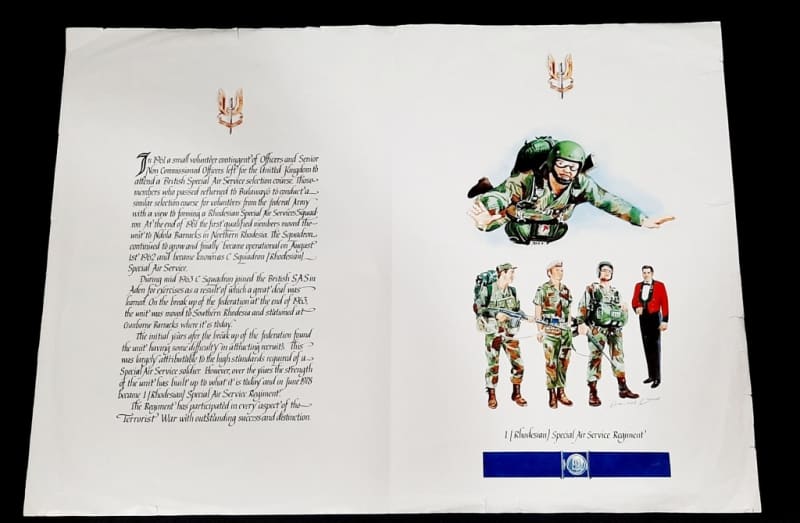 **Rhodesian Bush War: 1978 Special Air Service Unit Poster Double-Sided (61cm x 44cm).**
