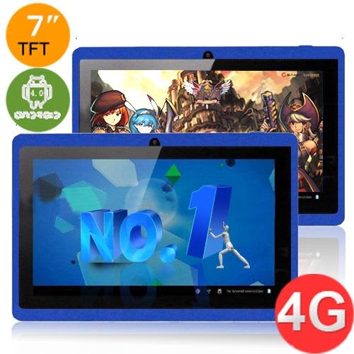 Allwinner A13 4GB 7inch Capacity Touch Screen Android 4.0 Tablet PC- Blue