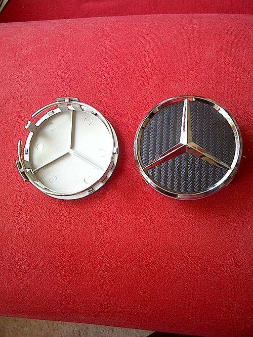 Hub Caps Mercedes Benz 75mm Carbon Fibre Wheel hub cap center badge