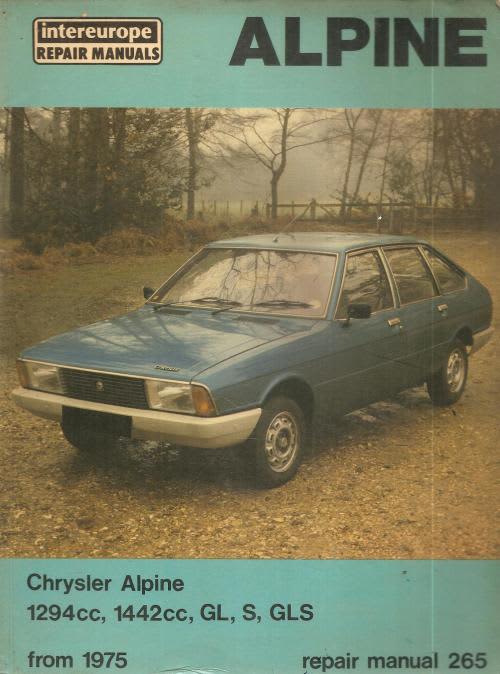 Chrysler Alpine Repair Manual from 1975  By: Joss Joselyn