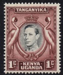 Kenya Uganda Tanganyika - 1951 KGVI 1c p13.25x13.75 red-brown MNH SG 131ai