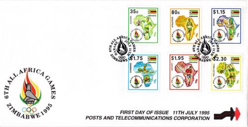Zimbabwe - 1995 All-Africa Games FDC SG 908-913