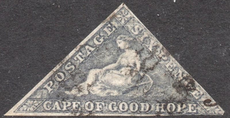 Cape of Good Hope 1862 - SACC7d :  6d SLATE PURPLE - FINE USED - CV R32000