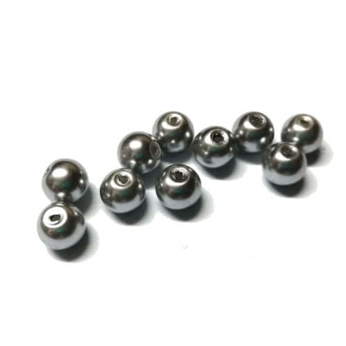 Beads /Glass Pearl Beads - 10pcs  - light grey  - 8mm / Beads for crafting