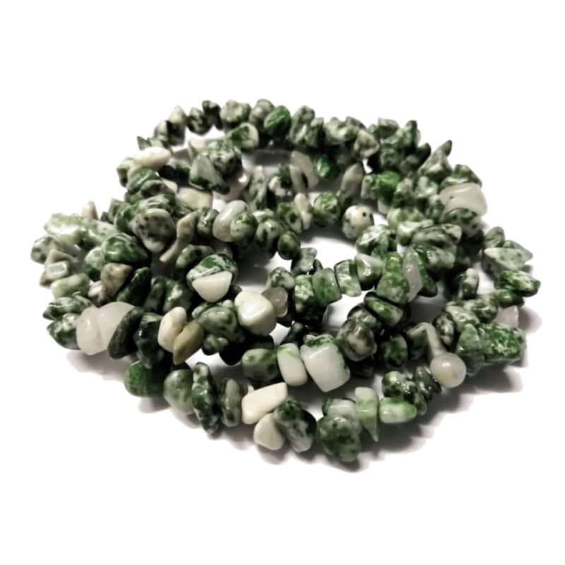 Beads / Gemstone -Green Spot Tree Agate - Beads  6-12mm - String 87cm / Beads for crafting