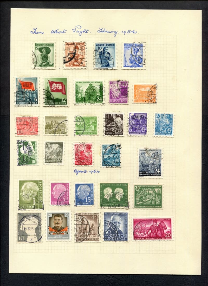 Germany - 30 Stamps Mounted (Hinged) On An Old Album Page