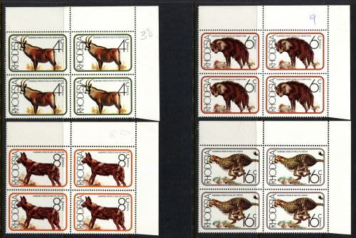 Rhodesia - Set of 4 Corner Blocks of 4 - 1976 - MNH