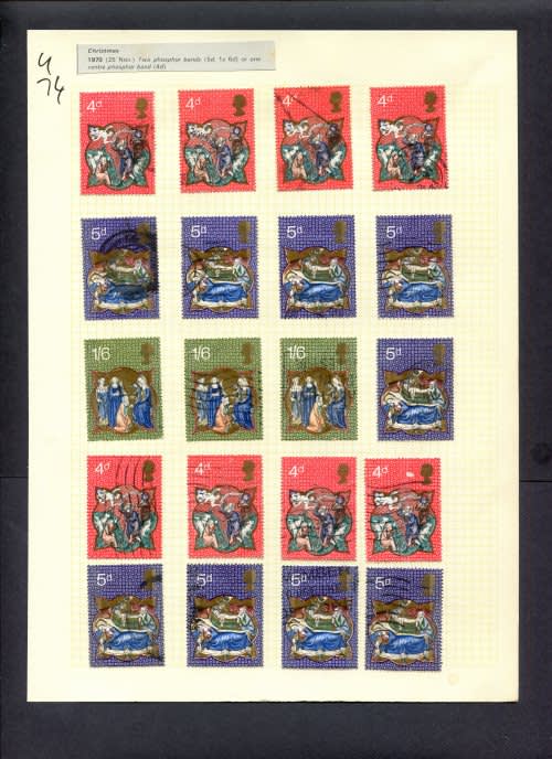 Great Britain - 20 Stamps Mounted (Hinged) On Album Page