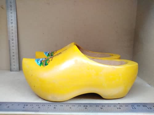 Vintage! Pair Of Large Dutch Windmill Wooden Clogs - Holland
