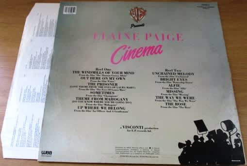 ELAINE PAIGE Cinema VINYL RECORD