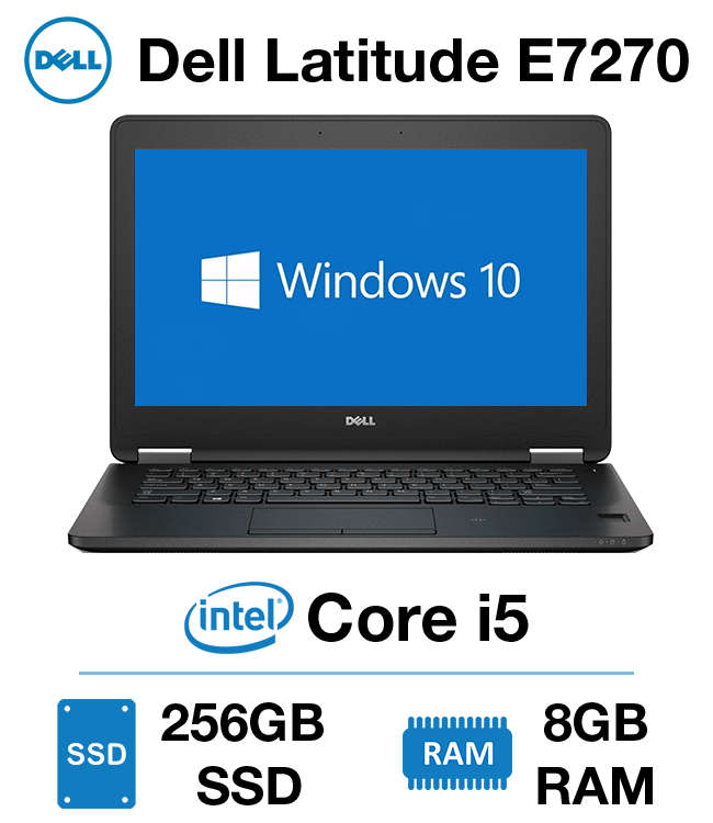 Dell Latitude E7270 Laptop intel i5-6300U 2.40GHz 8GB Ram 256GB SSD 12.5 inch Win10 in UK