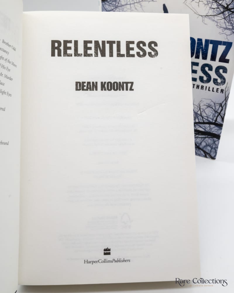 Relentless by Dean Koontz - signed copy