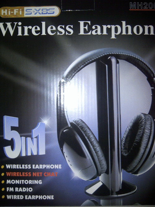 5in 1 HIFI Wireless Headphone Earphone Headset Monitor FM Radio For TV CD MP3 PC