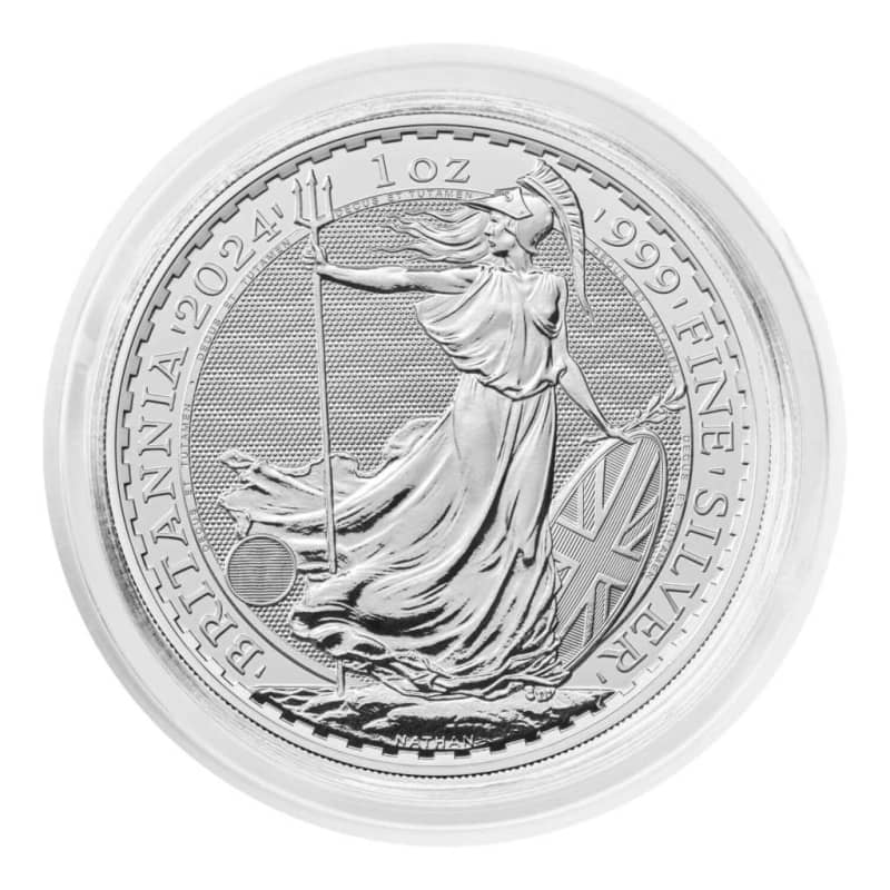 SILVER BRITANNIA COIN 1 OUNCE 2024 IN A CAPSULE