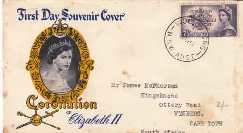 Australia - QEII - FDC cover - 1953 - Coronation