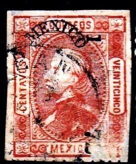 Mexico, Scott #83,1872,used, thinning and few imperfections