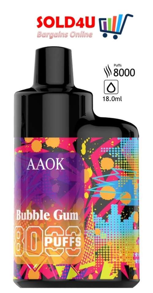 ECigarettes 8000 PUFFS Disposable Vape ecigarette 18ml 650mAh Battery [ Bubble Gum