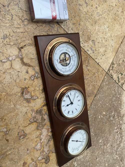 Barometers & Thermometers vintage Barigo barometer thermometer clock