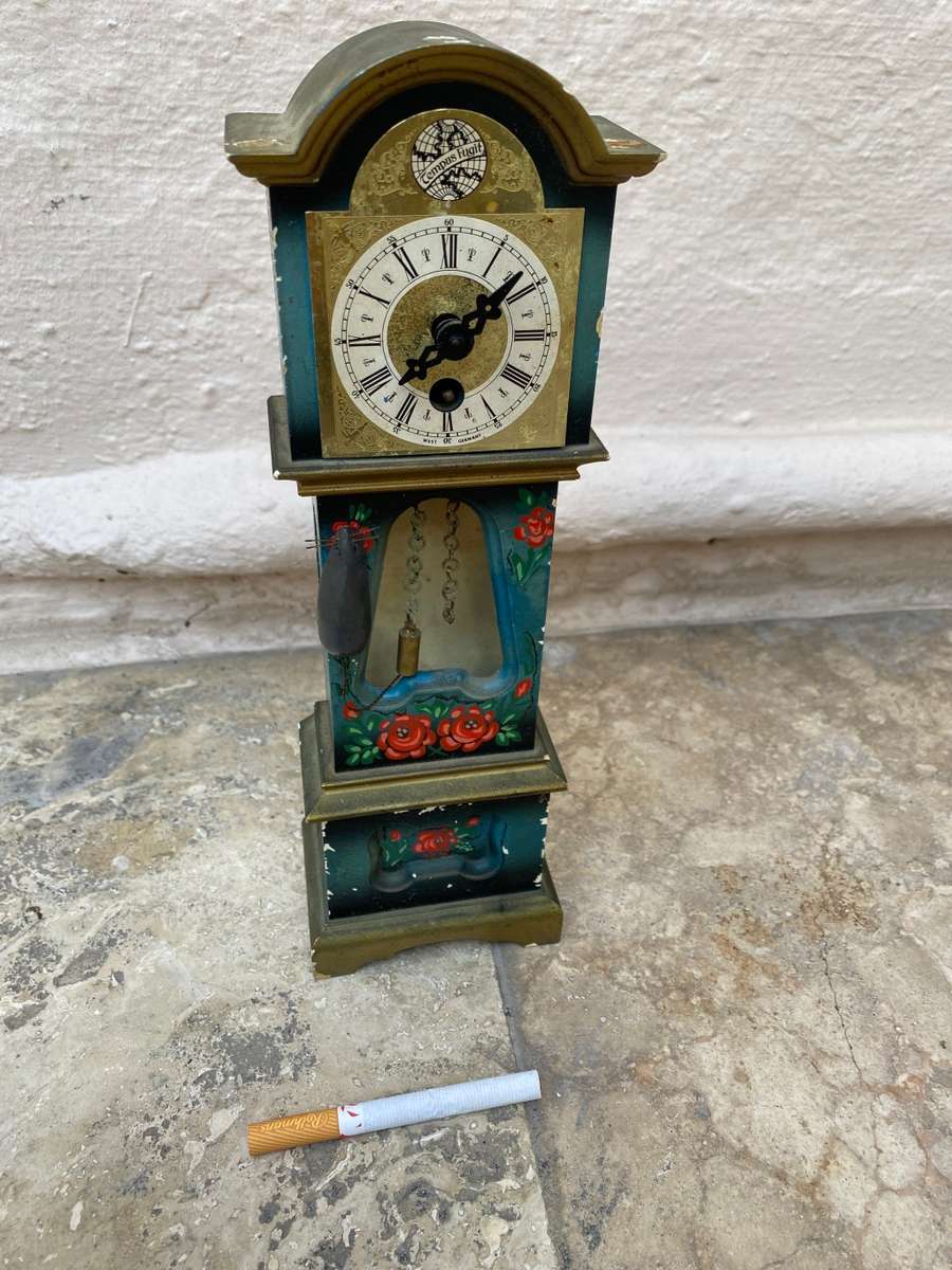 Cuckoo & Wall Clocks Vintage dollhouse grandfather clock made in