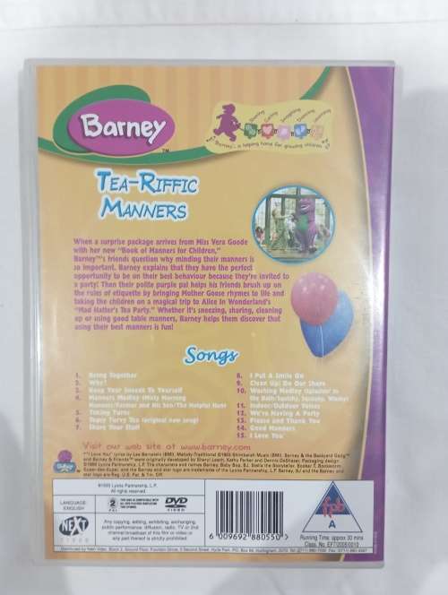 Movies Barney TeaRiffic Manners [dvd] for sale in Pretoria