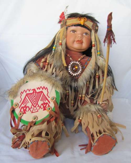 Dolls - Native American Indian very large Male Porcelain Doll in ...