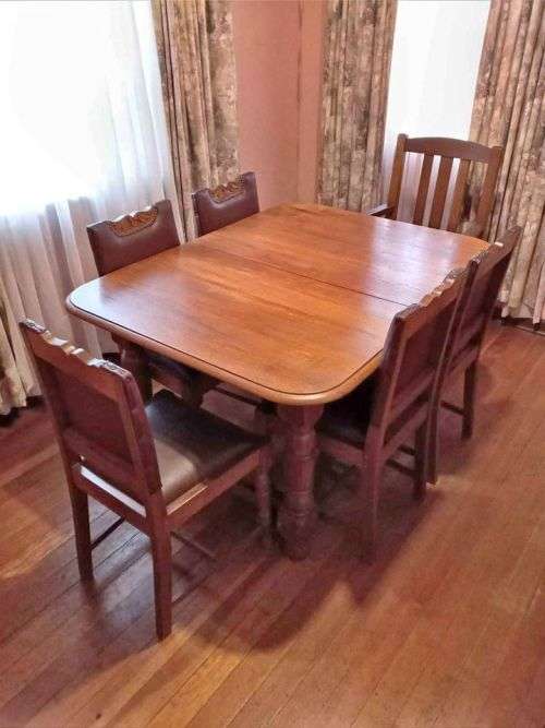Chairs, Stools & Footstools Teak Colonial Style Dining Room Set Table